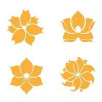 Iconic flower art in simple symmetrical forms ideal label tag and branding work vector