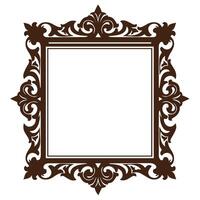 Antique style frame layout with ornamental scroll decoration and balance vector