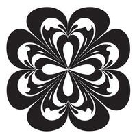 Elegant Black Floral Design Using Circular Bloom and Natural Petal Flow vector
