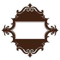 Retro decorative frame outline in intricate scroll style for vintage layout vector