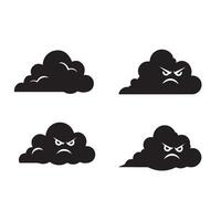 Angry Storm Clouds Clipart Set Featuring Lightning and Tornado Graphics for Designers vector