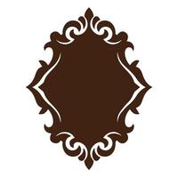 Formal outline frame with retro flourish design for traditional templates vector