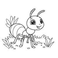 Smiling Ants Playful Artwork Set Designed for Creative Coloring Activities vector