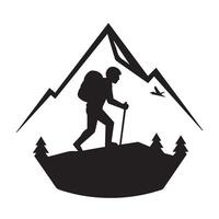 Trekking Outdoor Scene Clip Capturing Intense Hike on Sharp Mountain Slopes vector