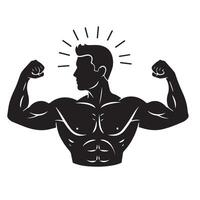 Bodybuilder lifting heavy barbell illustration ideal for training concepts vector
