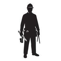 Utility maintenance crew design fixing grid fault in dangerous conditions vector