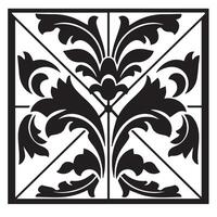 Ornamental Flower Graphic Displaying Artistic Botanical Line Drawing Art vector