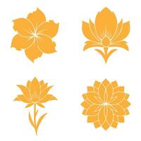 Unique floral symbols in compact style usable tattoo design and modern branding vector