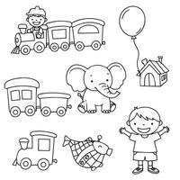 Coloring Toy Trucks featuring detailed wheels and simple line friendly shapes vector