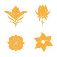 Variety of modern floral shapes designed clean and minimal for multiple purposes vector