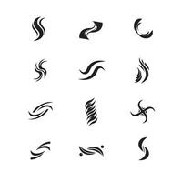 Decorative swirl shape bundle featuring creative fluid artistic elements vector