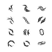 Swirl pattern designs featuring graceful artistic stylish fluid forms vector
