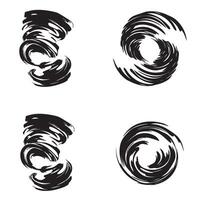 Tornado cyclone texture set with dynamic swirling air currents and abstract storm effects vector