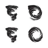 Tornado cyclone graphic set showcasing swirling atmospheric motion and storm symbols vector