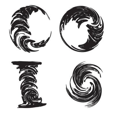Tornado storm illustration pack showcasing intense swirling wind formations and movement