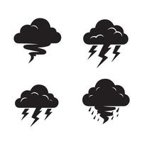 Angry Storm Clouds Clipart Highlighting Powerful Thunder and Lightning Elements vector