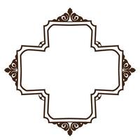 Elegant border outline with symmetrical flourish ideal decorative layout vector