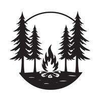 Hiking Expedition Campsite Highlighting Beautiful Natural Elements In Wilderness vector