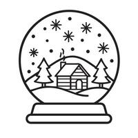 Hand drawn Christmas Tree Globe filled with snowfall pines and seasonal magic joy vector