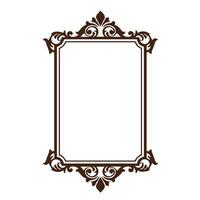 Old fashioned ornate frame with swirled edges and formal border design vector