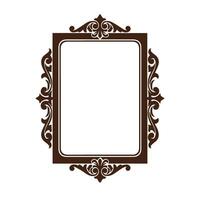 Rectangular flourish frame with classic curves and floral motif design vector