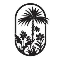 Timeless Monochrome Floral Art Featuring Graceful Botanical Plant Shapes vector