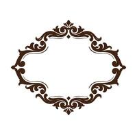 Elegant square border frame with detailed corners and scroll accent vector