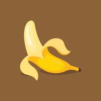 flat design icon of a peeled banana vector