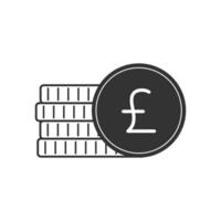 icon of a British pound coin with detailed design vector