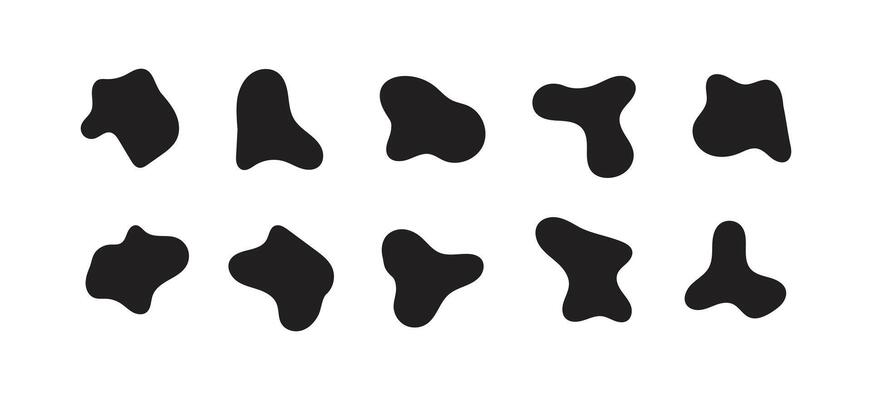 icon set featuring complex blob-shaped designs in various styles