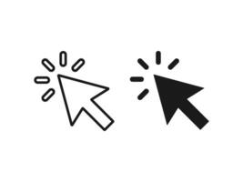Set of pointer and cursor click icons vector