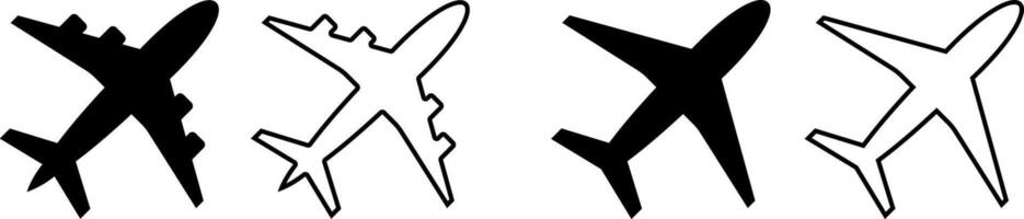 Set of plane icons for aviation and travel vector