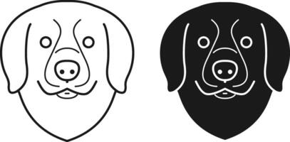 Silhouette of dog head in profile view vector