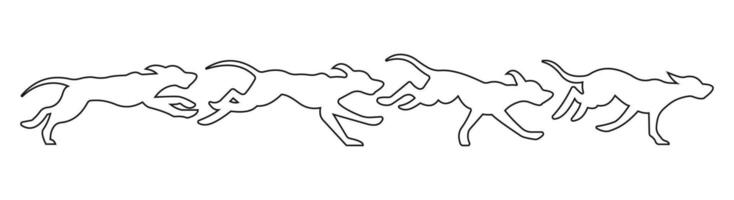 icon of dog running process outline design vector