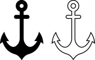 icon set of different anchor designs and styles vector
