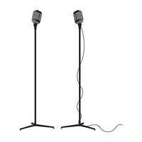 Condensor microphone silhouette design with outline style vector