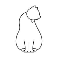 Simple line drawing of cat logo design vector
