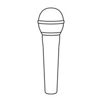Black silhouette outline design of microphone shape vector