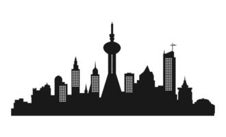 outline icon of city landscape with tower and windows vector