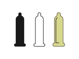 Set of condom icons for safe protection vector