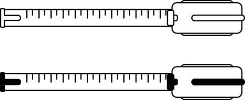 Top-down view of measuring tape outline vector