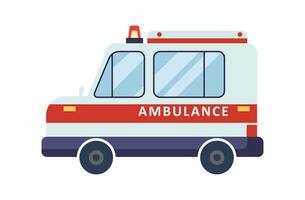 Mini flat design of an ambulance car vector