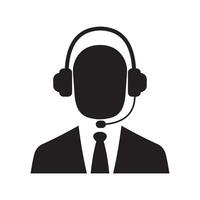 Icon design of customer support with headset for assistance vector