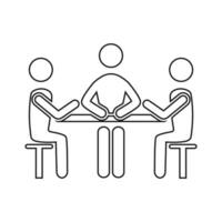 Outline icon of open meeting design with people vector