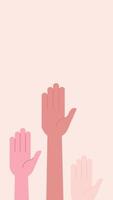 A hand raised upward with a clean background symbolizing support unity volunteer participation voting asking question or awareness campaign in a minimal flat style. video