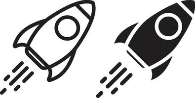 Set of rocket icons designed for space exploration vector