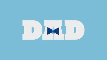 divertido y creativo tipografía de el palabra papá, adornado con un clásico papá sombrero y corbata, simbolizando amor y apreciación a celebrar del padre día en un sencillo diseño video