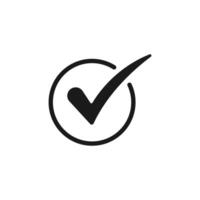 Round design check mark icon for verification vector