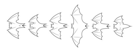 Top view of bat outline flying design style vector