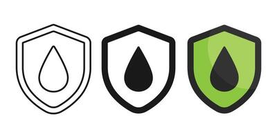 Collection of liquid guard icons for safety design vector
